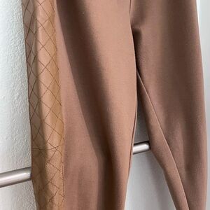 IMAN Leggings pants with stitching leather panels